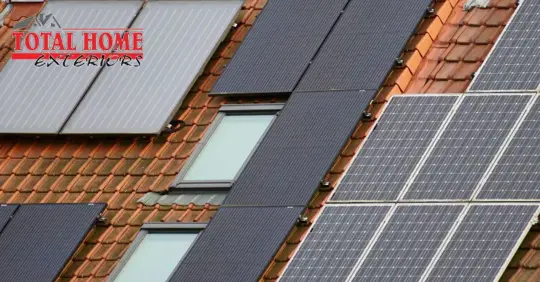 solar panels on roof